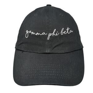 Gamma Phi Beta Slideback Baseball Cap Black One Size Adjustable Embroidered